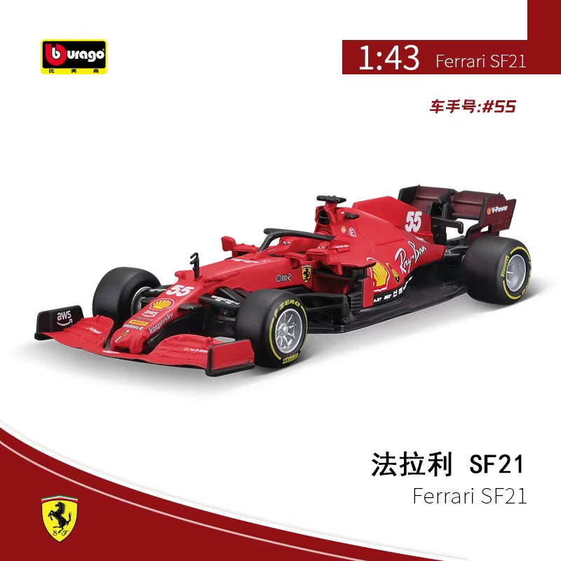 2022 Ferrari SF75/SF21 Bburago Diecast 1:43 Car Metal F1 Model Car Formula One Toy Racing Car Formula 1 Alloy Toy Collection